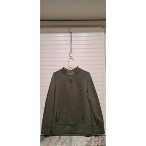 Serra Sweater Jacket Mens XL Green Pull Over 1/2 Zip Long Sleeve Pockets Quilted